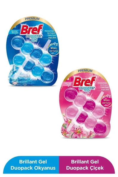 Wc Brilliant Gel Duopack Klozet Bloğu 1 Çiçek 1 Okyanus, 2 X 2'li Paket