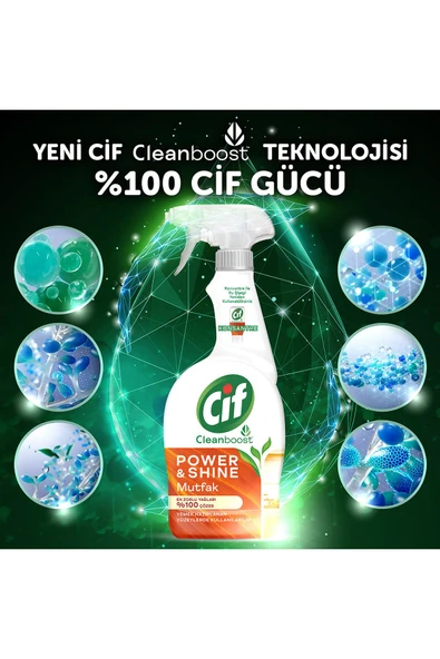 Sprey Temizleyici Power Ve Shine Mutfak Zorlu Yağları %100 Çözer 750ml 4adet - Resim 6