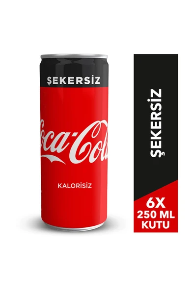 Coca Cola Şekersiz 6X250 Ml Kutu ürün görseli 1