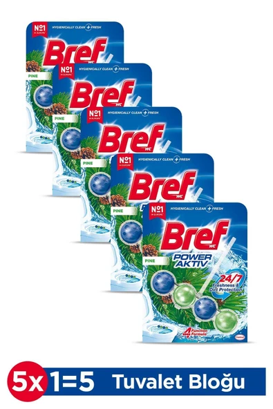 Wc Power Aktiv Tekli Paket Katı Tuvalet Bloğu Çam 5'li Set