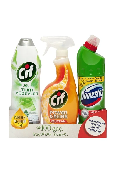 Mutfak Spreyi 750 Ml + Cif Jel 750 Ml +Domestos 810 Ml