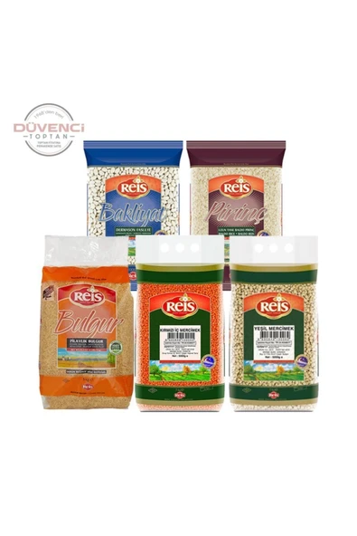 Reis Baldo Pirinç, Fasulye, Kırmızı Ve Yeşil Mercimek, Bulgur 5 Kg - 2