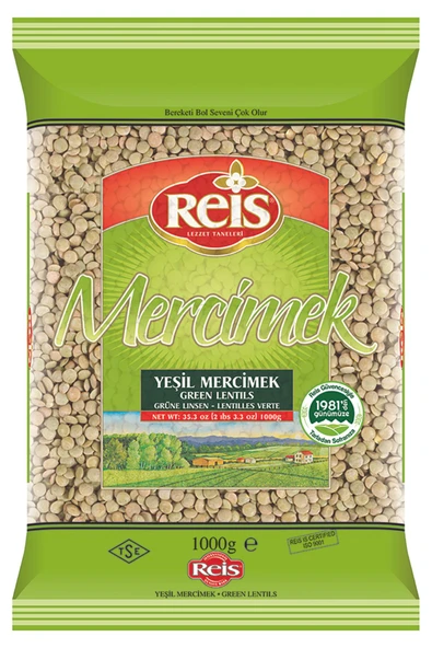 Reis Yeşil Mercimek 1 Kg