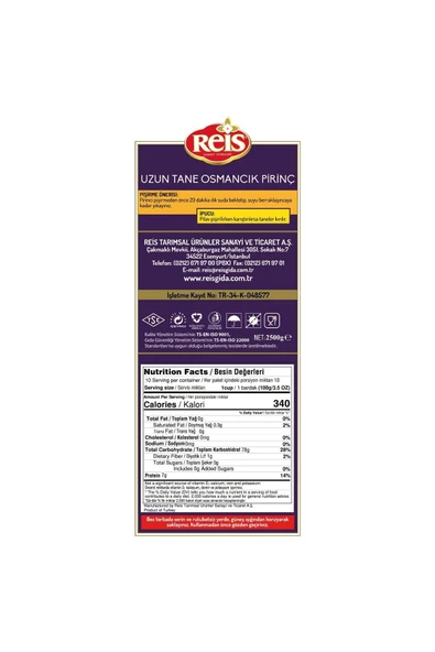 Reis Osmancık Pirinç 2,5 Kg - 2