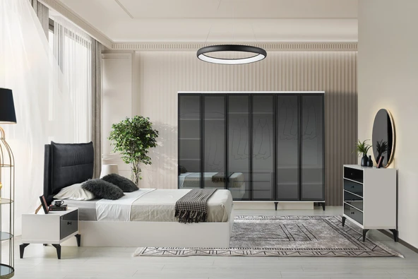 KİEV MDF BAZALI YATAK ODASI TAKIMI ürün görseli 1