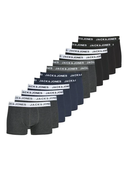 Jack Jones Solıd 12 Li Paket Erkek Boxer 12189935