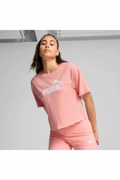 Puma Ess Cropped Logo Kadın Tişört 68497218