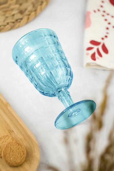 Allegra Aquamarin 6’lı Kadeh Bardak Seti 750 ml Akrilik Malzeme - Cam Değildir Kırılmaya Dayanıklı - 3