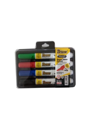 BRONS BOARD MARKER KALEM DOLDURULABİLİR YERLİ 4 LÜ SET