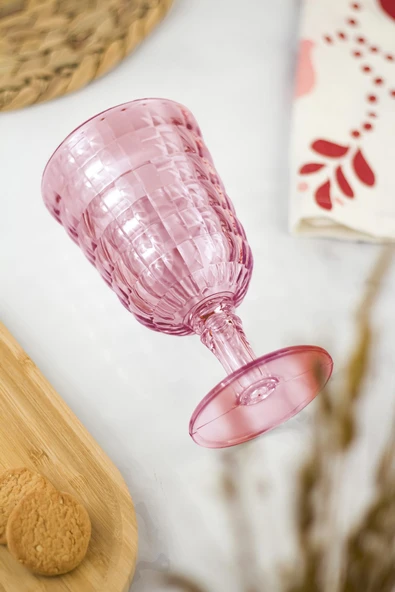 Allegra Mürdüm Kadeh Bardak - 450 ml Tekli Akrilik Malzeme - Cam Değildir Kırılmaya Dayanıklı - Resim 3