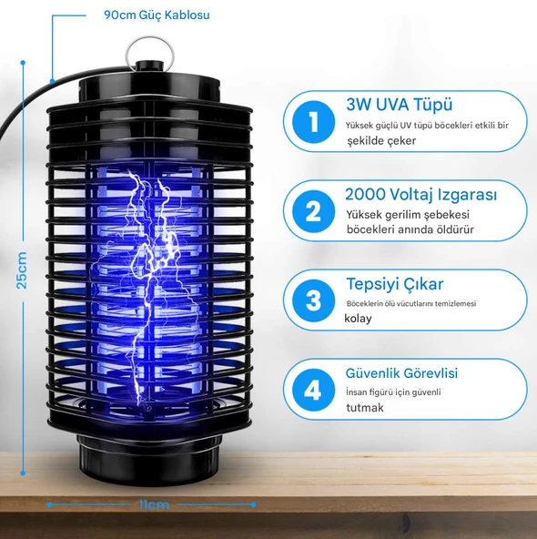 Sivrisinek Engelleyici Kesin Çözüm Haşere Yok Edici Gece Lambası Otel Odası Ofis Ev Dükkan Kurtarma - 3