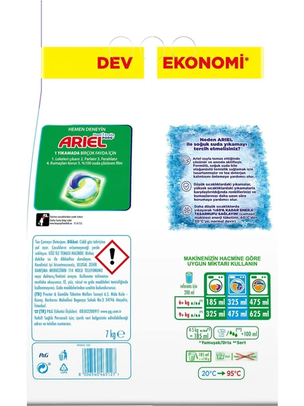 Persil Matik Toz Çamaşır Deterjanı 7KG Renkli (46 Yıkama) + 7KG Renklilere Özel / Dağ Esintisi - 7