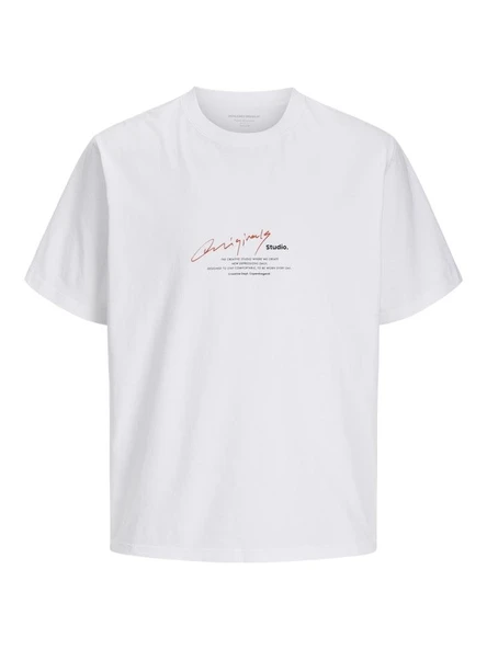 Jack Jones Manchester Scrıpt Loose Fit Erkek Tişört 12273373