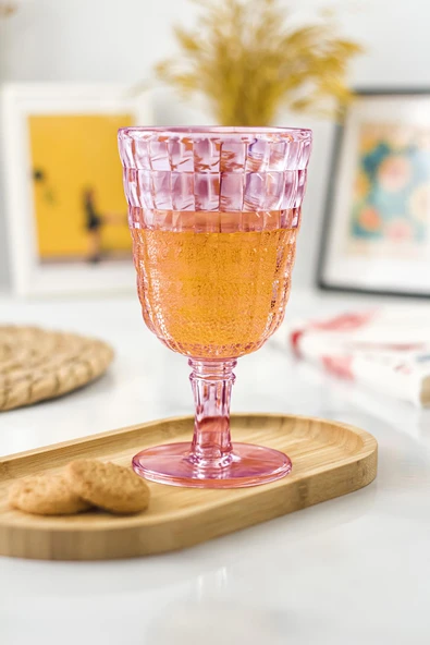 Allegra Mürdüm 6’lı Kadeh Bardak Seti 750 ml Akrilik Malzeme - Cam Değildir Kırılmaya Dayanıklı - 1