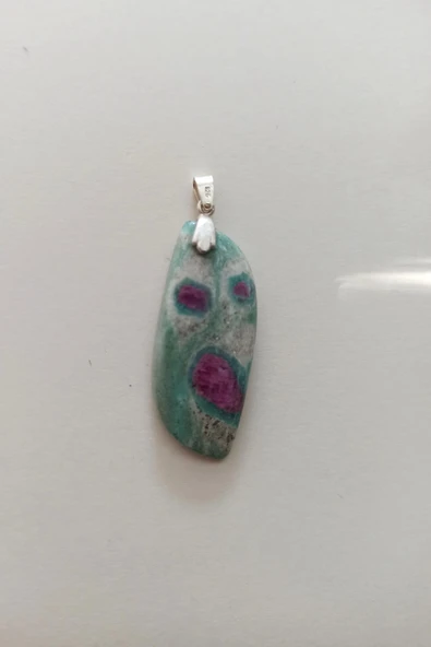 Ruby In Fuchsite Yakutlu Fuksit Kolye Ucu Gümüş Malzemeli 510-5
