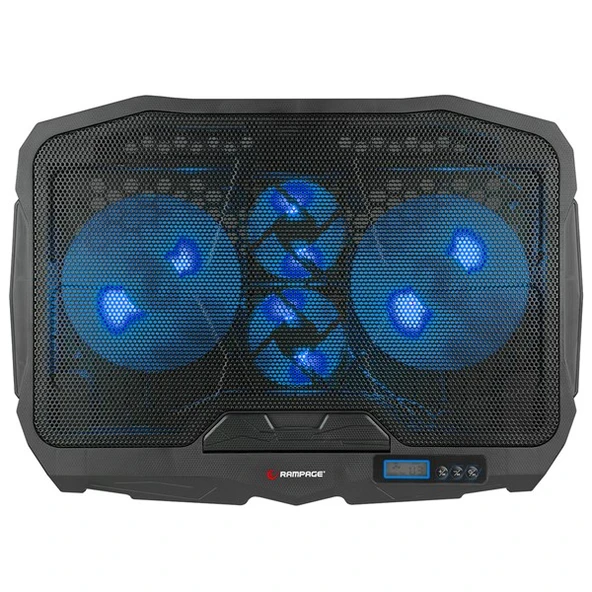 ADDISON RAMPAGE 17" AD-RC4 Mavi Ledli 2*125mm+2*70mm Işıklı Fan Notebook Soğutucu Stand - 3