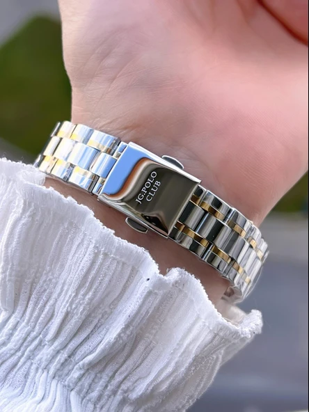 Jg.Polo Club Çelik Kasa & Kordon Kararma Ve Renk Atma Yapmaz Kadın Kol Saati+Bileklik JG04361.4 - Resim 3