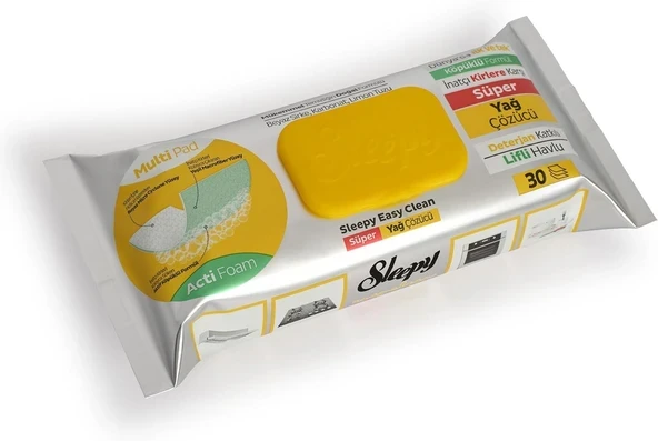 Sleepy Easy Clean Yağ Çözücü LİFLİ  Havlu 30 lu