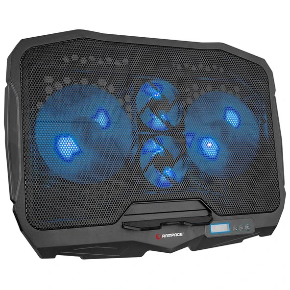 ADDISON RAMPAGE 17" AD-RC4 Mavi Ledli 2*125mm+2*70mm Işıklı Fan Notebook Soğutucu Stand - 4
