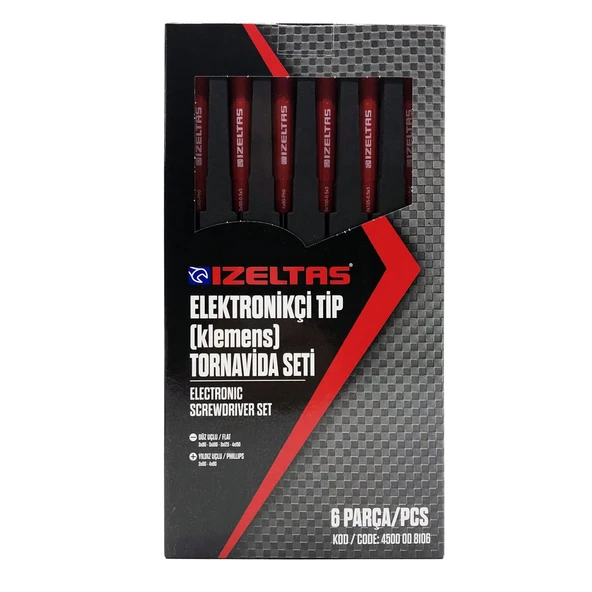 İzeltaş Elektronikçi Tip Tornavida Seti (Klemens) 6 Parça - 2