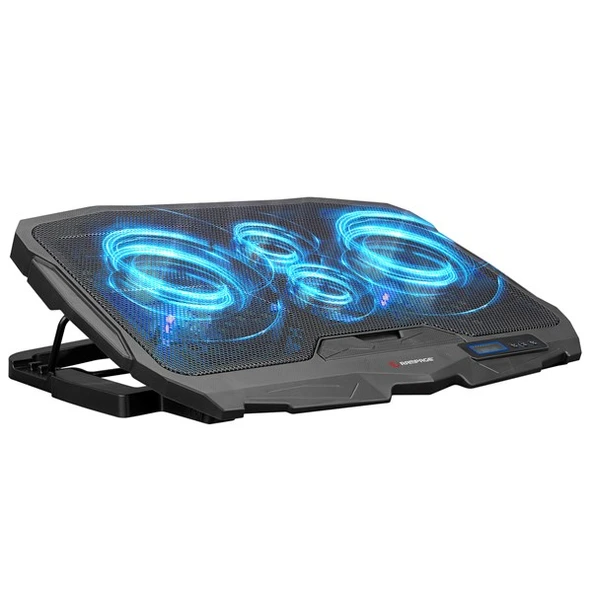 ADDISON RAMPAGE 17" AD-RC4 Mavi Ledli 2*125mm+2*70mm Işıklı Fan Notebook Soğutucu Stand - 1