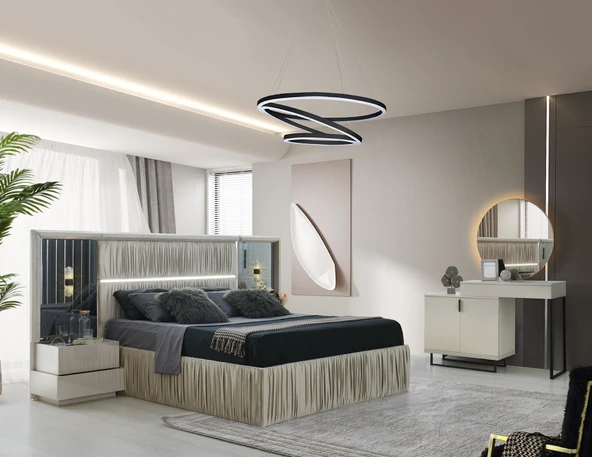 ADEN MDF BAZALI YATAK ODASI TAKIMI - Resim 2