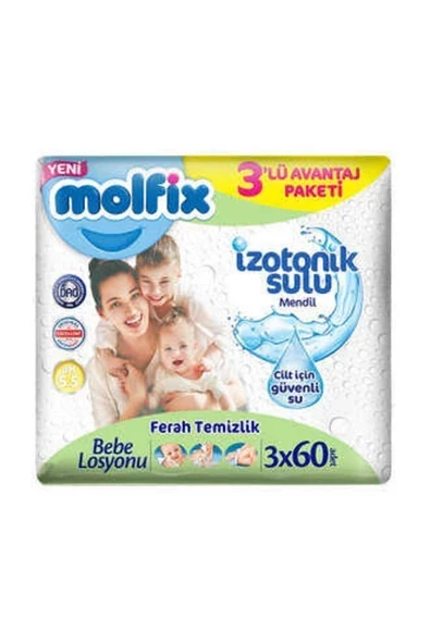 Molfix İzotonik Islak Havlu Ferah Temizlik  60 X 3'lü Paket 180 Yaprak