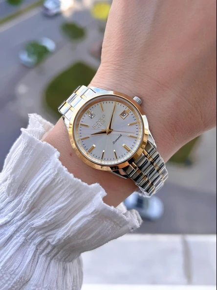 Jg.Polo Club Çelik Kasa & Kordon Kararma Ve Renk Atma Yapmaz Kadın Kol Saati+Bileklik JG04361.4 - Resim 2