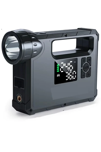 Hepu Hp-M01 Jump Starter 5 İn 1 16000mAh Akü Takviye Cihazı Lastik Şişirme Kompresör Lamba Powerbank Çanta - 8