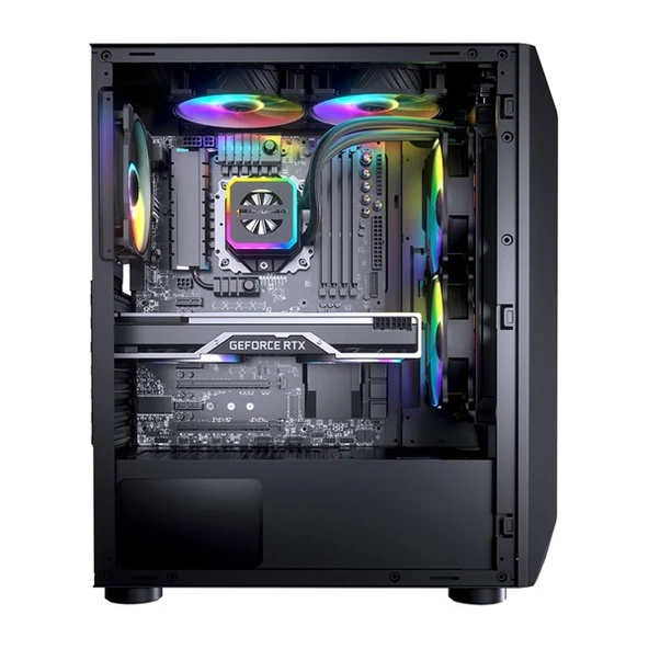 COUGAR 650W 80+ MX410 MESH-G CGR-5VM6B-MESH-G-RGB GAMING MID-TOWER PC KASASI - Resim 5