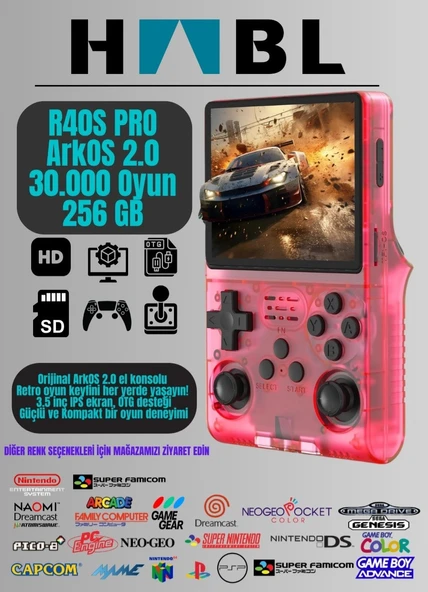 R40s Pro Oyun Konsolu El Atarisi Arkos 2.0 İşletim Sistemi 256 Gb Hafıza 30.000 Oyun 3.5 Inch Ips Ekran - 4