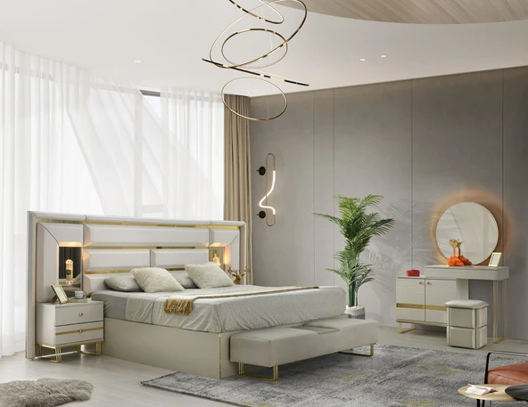 CEVAHİR MDF BAZALI YATAK ODASI TAKIMI - Resim 3