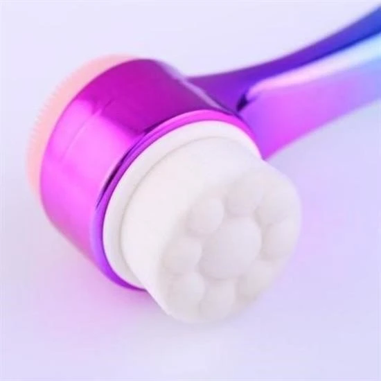 Derin Stok® Çift İşlevli Renkli Cilt Yüz Temizleme Fırçası Peeling Masaj Etkili Gözenek Temizleyici Alet - 8