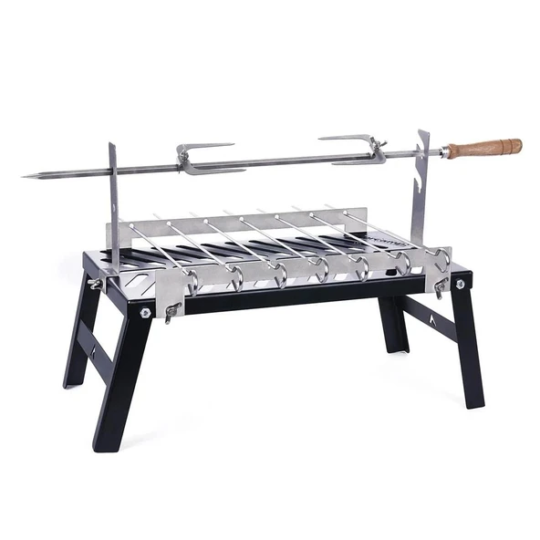 Orcamp Grilon Ateş Üstü Izgara Şiş Piliç Çevirme Aparatlı