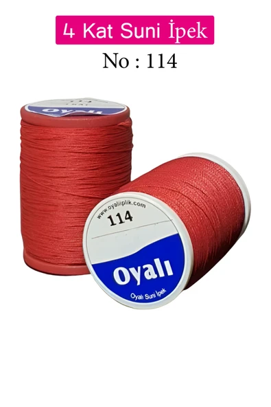 Oyalı 4 Kat Suni İpek İplik İğne Oyası Boncuk İpi Tığ Oyası No:114