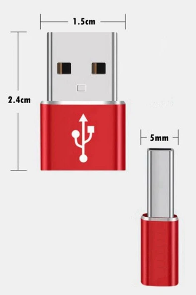 Derin Stok® USB'den TYPE-C 'ye Dönüştürücü Adaptör Veri Aktarımı Sağlayıcı Şarj Data Çevirici - 10