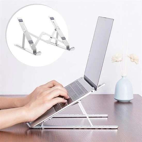 Derin Stok® Ayarlanabilir Dizüstü Destek Tabanı Tamamen Katlanabilir Taşınabilir Laptop Yükseltici