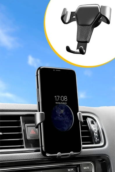 Derin Stok®  Araç İçi Klima Izgarasına Takılabilen Plastik Oto Telefon Tutucu Gravity - 6
