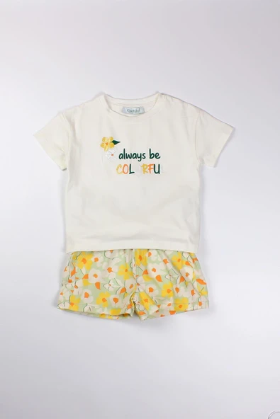 Cichlid Kız Çocuk Poplin Şort Takım