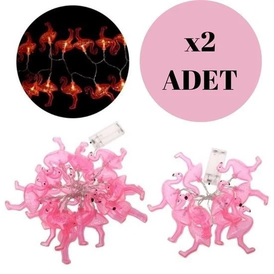 Derin Stok® 10lu Pilli Led Flamingo Dekoratif Işık Zinciri Aydınlatma 1,5 Mt - 9
