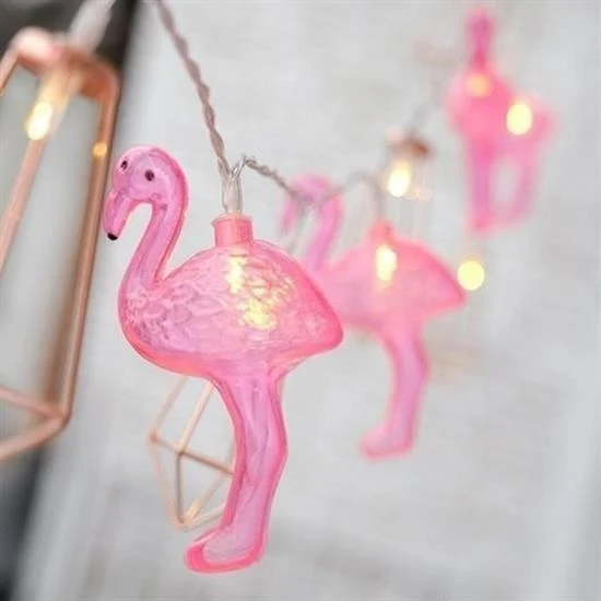 Derin Stok® 10lu Pilli Led Flamingo Dekoratif Işık Zinciri Aydınlatma 1,5 Mt - 4