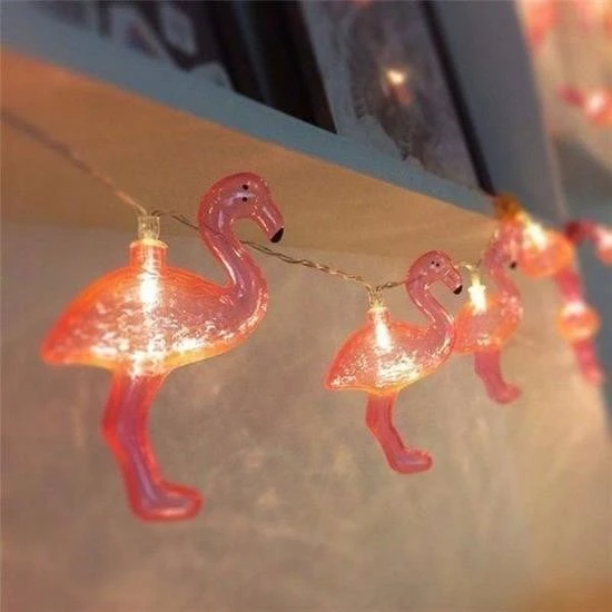 Derin Stok® 10lu Pilli Led Flamingo Dekoratif Işık Zinciri Aydınlatma 1,5 Mt - 7