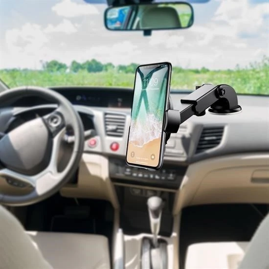 Derin Stok® 360 Derece Dönen Torpido Üstü Uzunluk Ayarlamalı Vantuzlu Teleskopik Araç Telefon Tutucu