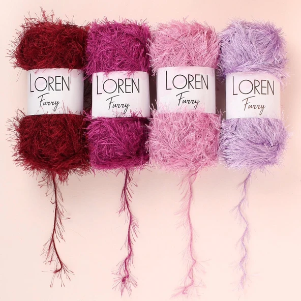 Loren Furry Bordo El Örgü İpi - RF026 - 34054 - 3