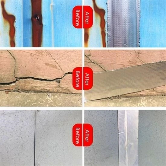 Derin Stok® 2 Mt Yüksek Sıcaklık Dayanan Su Geçirmez Çatı  Duvar Çatlak Onarıcı Yapışkan Bant Folyo 5 Cm - 10