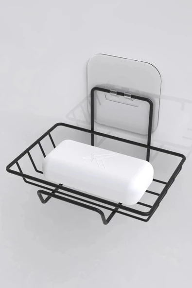 Derin Stok®  Kendiliğinden Yapışkanlı Dekoratif Tekli Sabunluk Siyah - 8