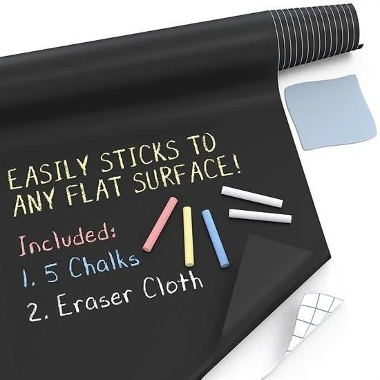 Derin Stok® Sticker Rulo Yapışkanlı Çocuk Yazı Yazma Tahtası Yazı Yazma Sticker