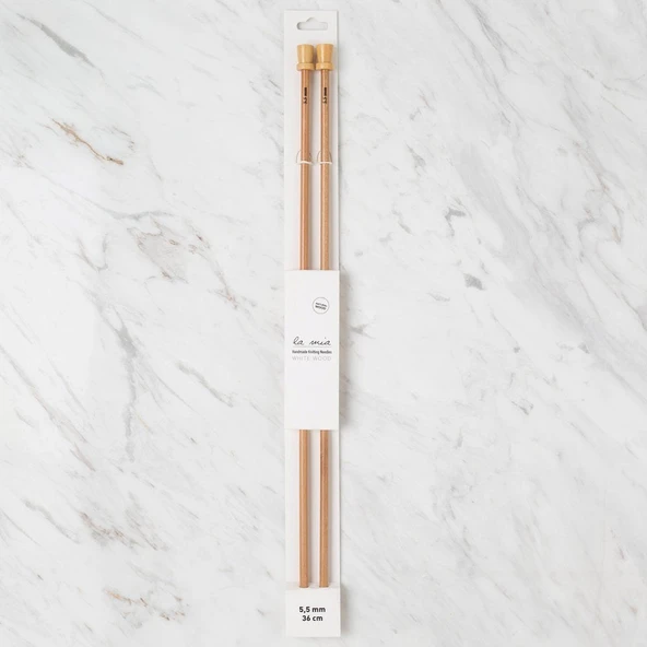 La Mia Whitewood 5.5 mm 36 cm Ahşap Örgü Şişi - 1