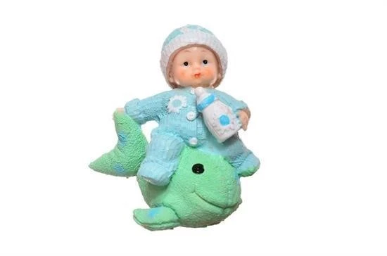 Derin Stok® Decotown Hediyelik Sevimli Mavi Bebek Biblo Polyester Süs Eşyası - 2