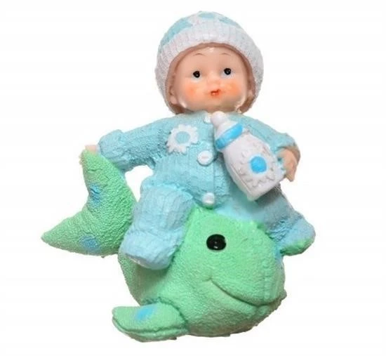 Derin Stok® Decotown Hediyelik Sevimli Mavi Bebek Biblo Polyester Süs Eşyası - 3